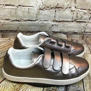 Tretorn Womens Silver Champagne Metallic Triple Strap Sneakers Size 10